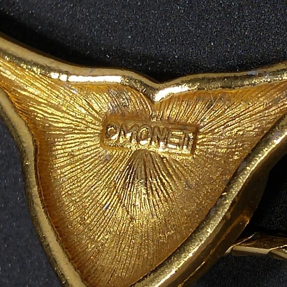 Vintage Monet Heart Necklace – Purple Crystal & Clear Rhinestones, 1980s - Picture 6 of 10